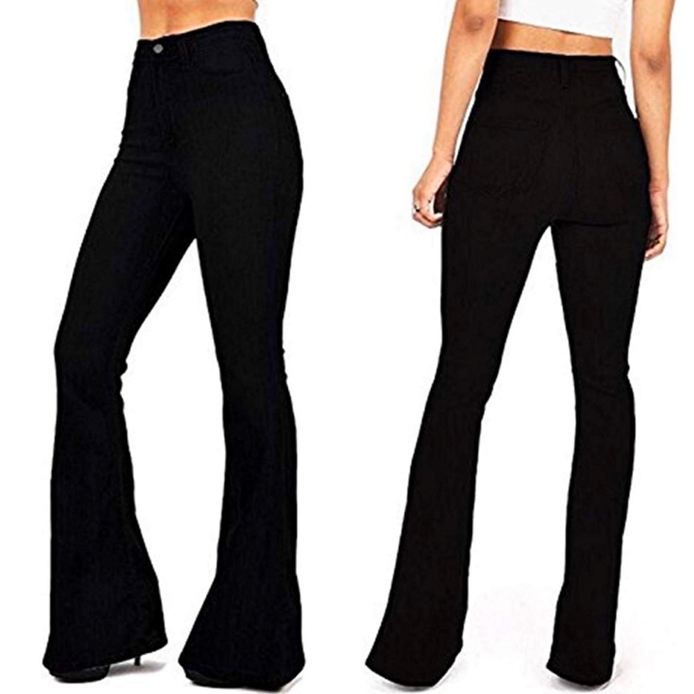 Black Bell Bottom Jeans - Picture 2 of 2